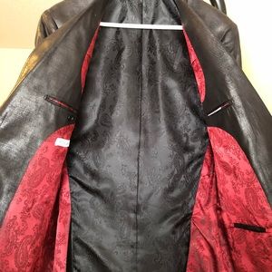 Pronto Uomo Faux Leather Sport Coat Blazer